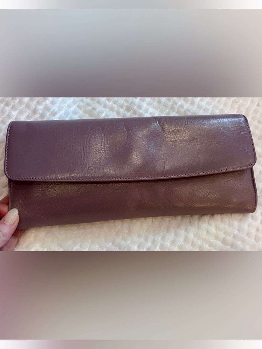 HOBO Mauve Leather Clutch Wristlet